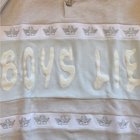 Boys Lie Private School Rider Waffle Knit Crewneck Sweatshirt - Picture 4 of 6